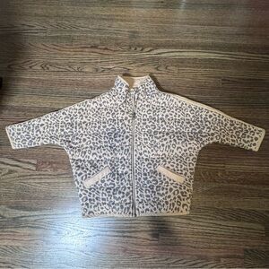 Cotton-On leopard print zip up girls jacket size 3/4Y